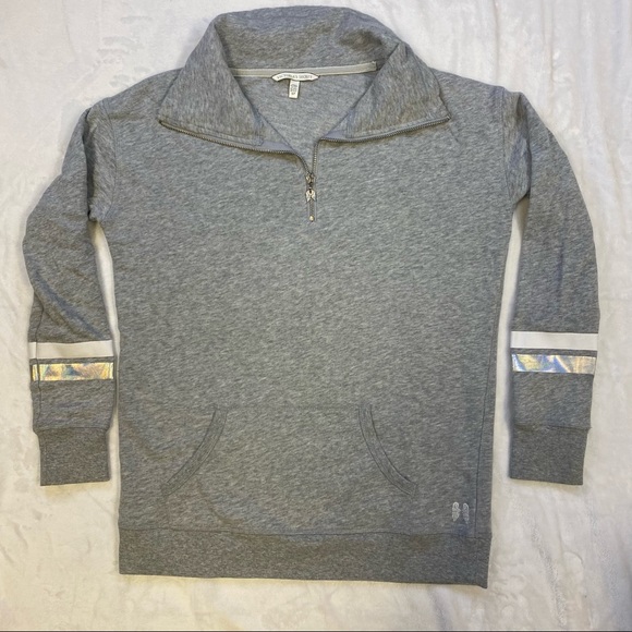 Victoria’s Secret Angels Gray Quarter Zip Pullover Sweatshirt - Picture 2 of 9